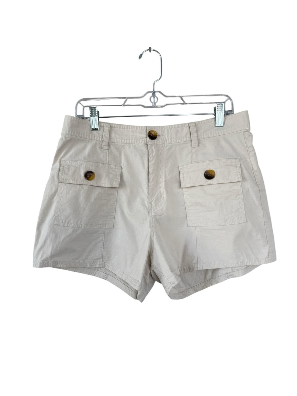 Vuori Vintage Ripstop Utility Shorts Organic Cotton Cream Beige Size L